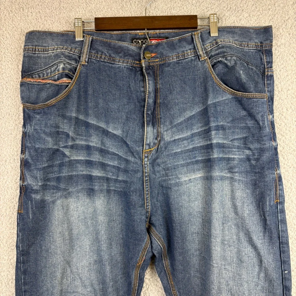 COOGI Jeans Mens 44x34 Blue Baggy Loose Fit Embroidered Hip Hop Streetwear Y2K